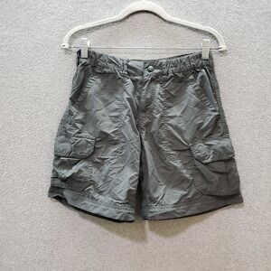 REI Women Activewear Shorts Large‎ Petite Gray Cargo Pockets Mid Rise 6" Inseam